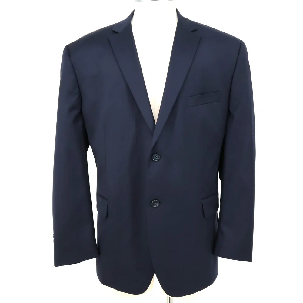 Jos A Bank Sport Coat Mens 52R Navy Blue Wool Jacket Lined Blazer Preppy Career
